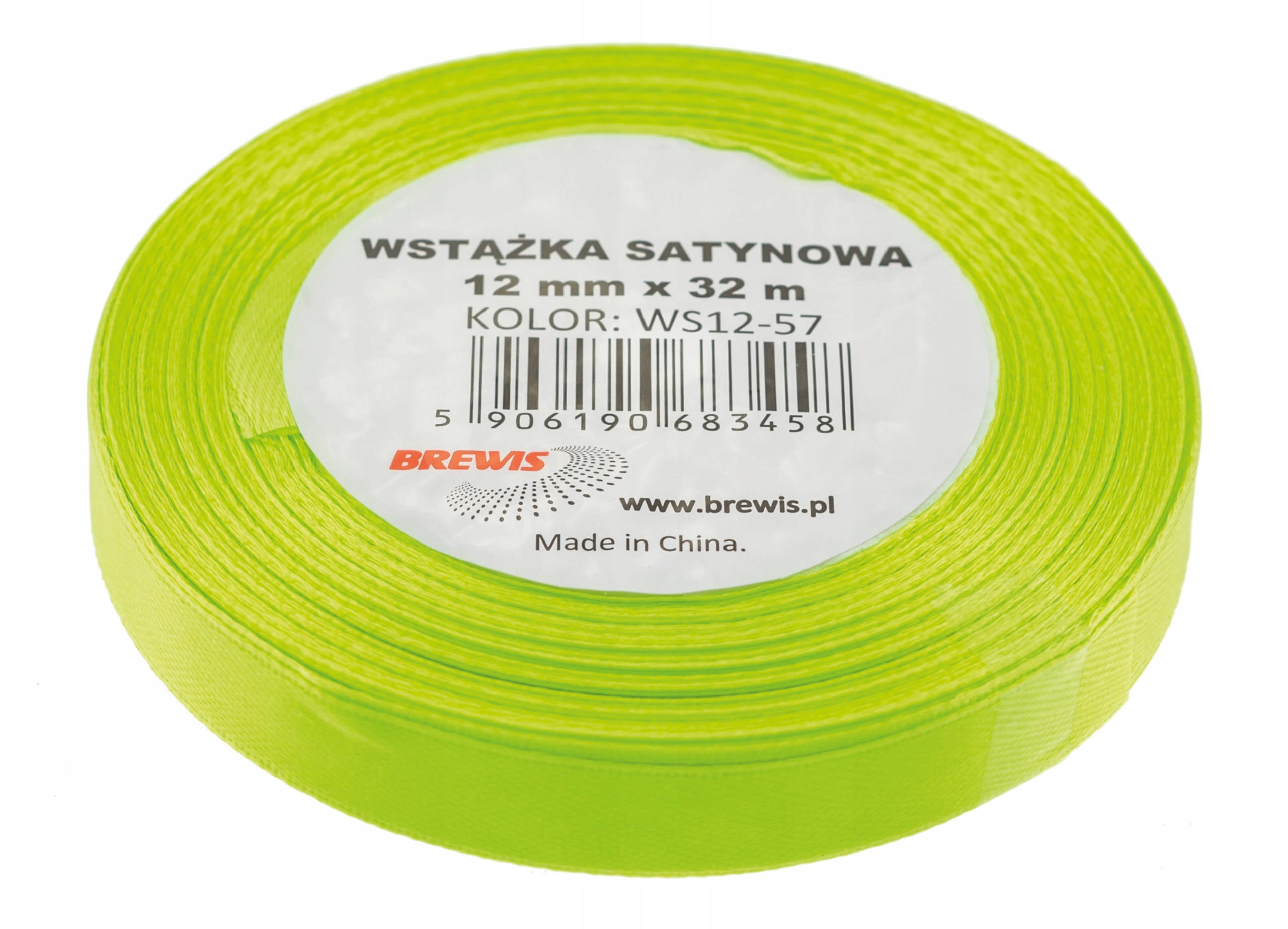Wstążka satynowa zielona neonowa 12mmx32m – Idealna do kreatywnych projektów