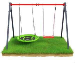 Bezpieczny sprzęt sportowy-Zestaw Stelaż + Huśtawka + Bocianie gniazdo K-SPORT Super Fun_VEELES.com