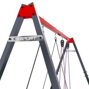 Bezpieczny sprzęt sportowy-Zestaw Stelaż + Huśtawka + Bocianie gniazdo K-SPORT Super Fun_VEELES.com2