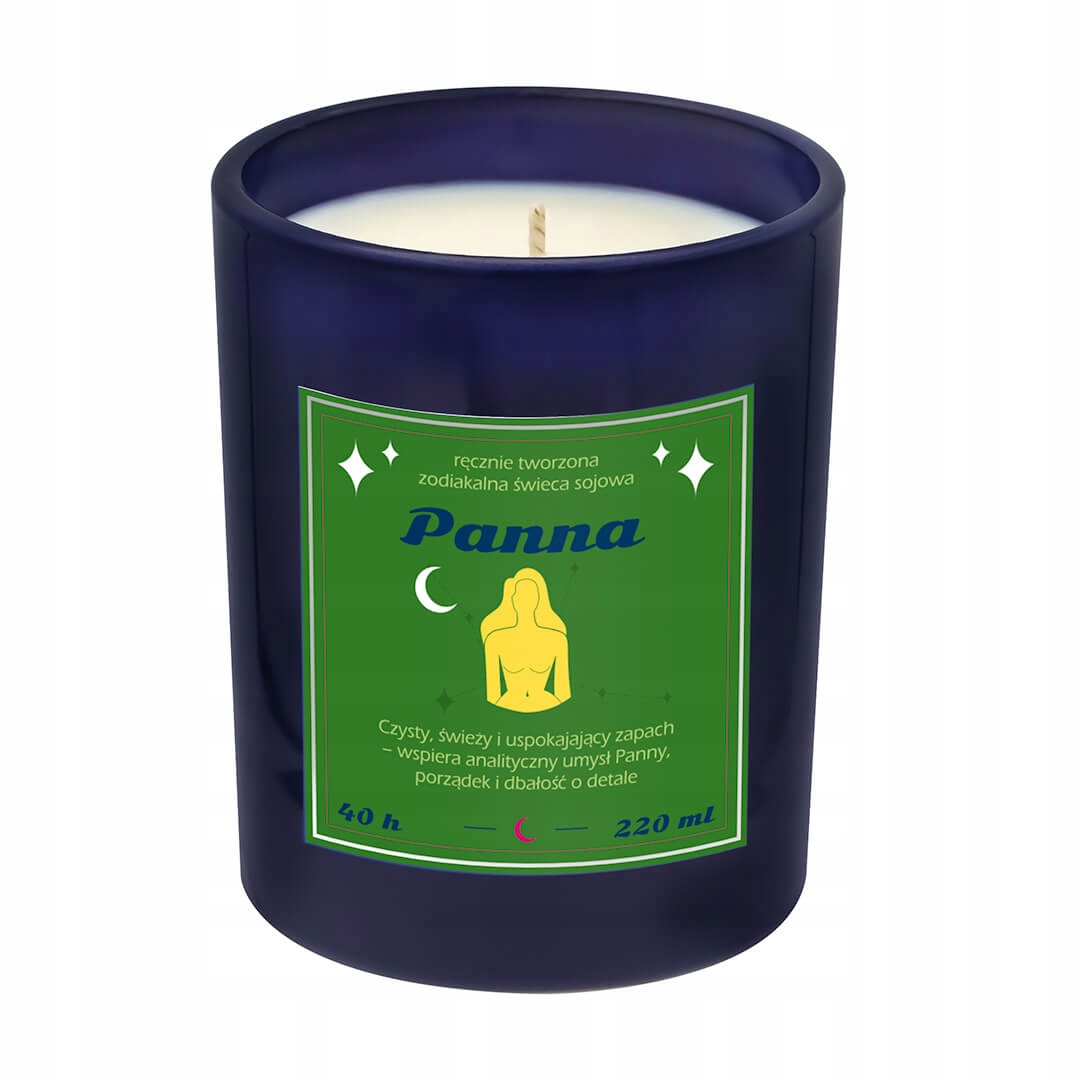 Świeca zodiakalna sojowa naturalna zapachowa PANNA – Idealny prezent dla Panny