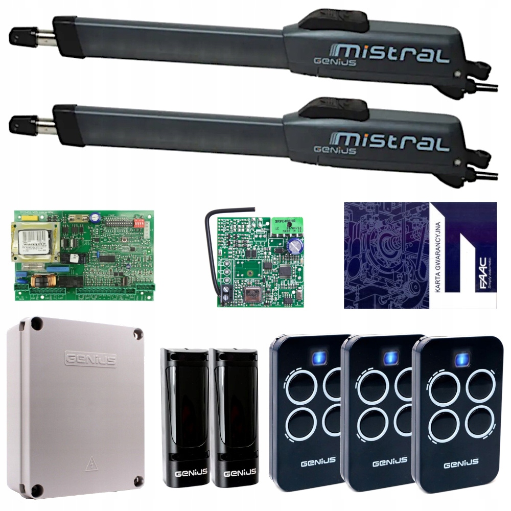 Napęd do bramy skrzydłowej Genius-MISTRAL-400LS/KIT – Wygodne rozwiązanie dla Twojej bramy