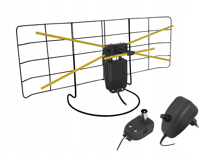 Szerokopasmowa antena wewnętrzna z zasilaczem