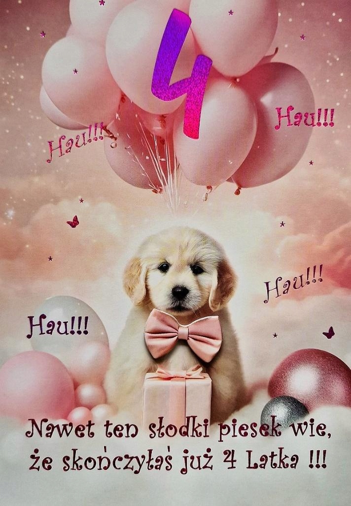 Karnet Urodziny 4 3K – Idealny dodatek do prezentu