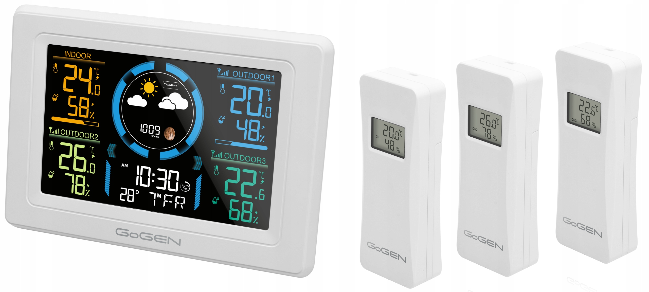 Bezprzewodowe czujniki zewnętrzne – Mierz temperaturę w trzech miejscach