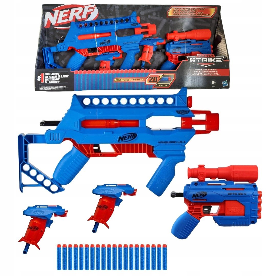 Nerf Alpha Strike Infantry E8964 – Zestaw 4 wyrzutni do zabawy
