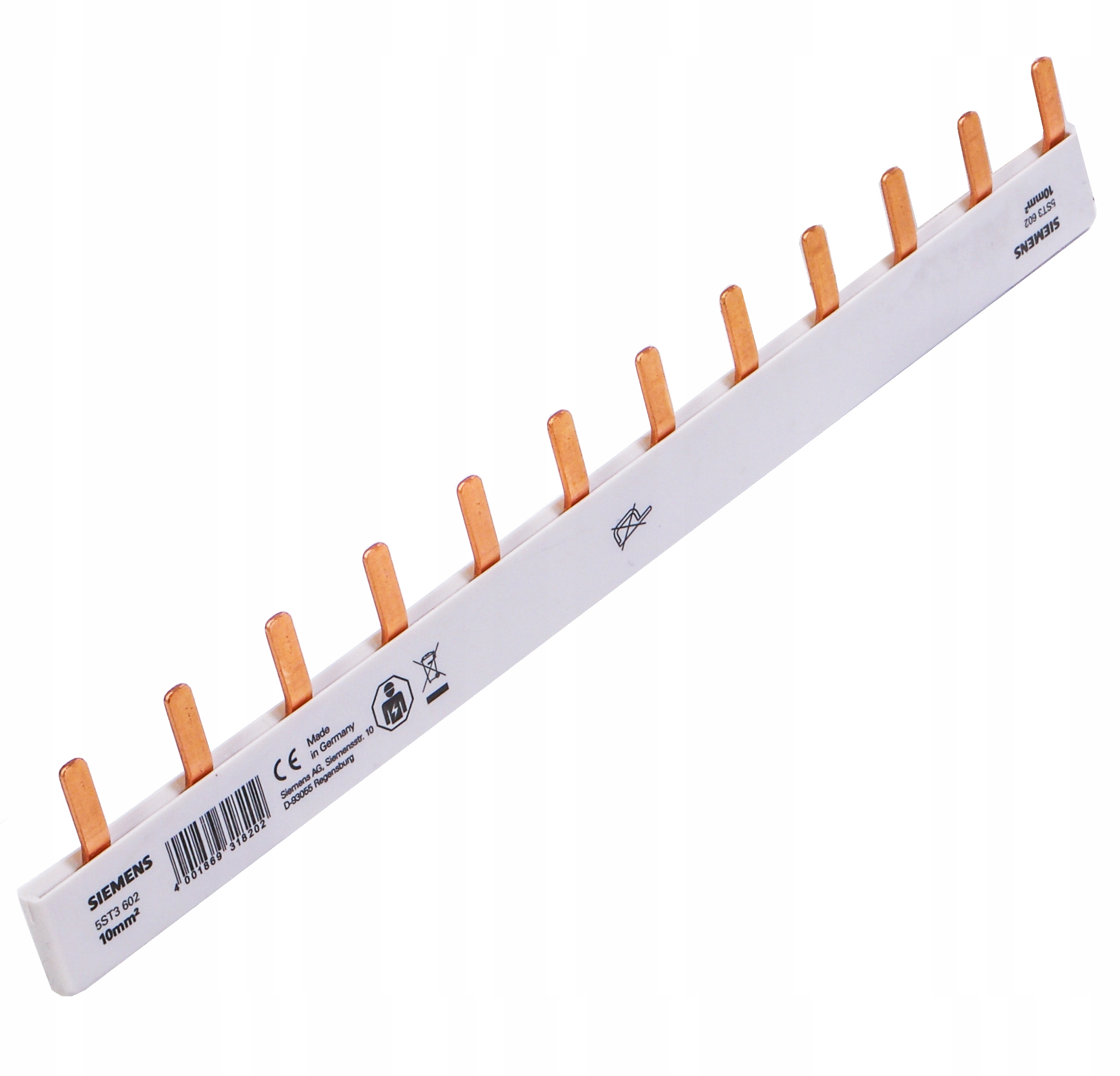 Siemens Szyna łączeniowa 1P 10mm² sztyftowa 12 modułowa 5ST3602 – Niezawodne połączenia elektryczne