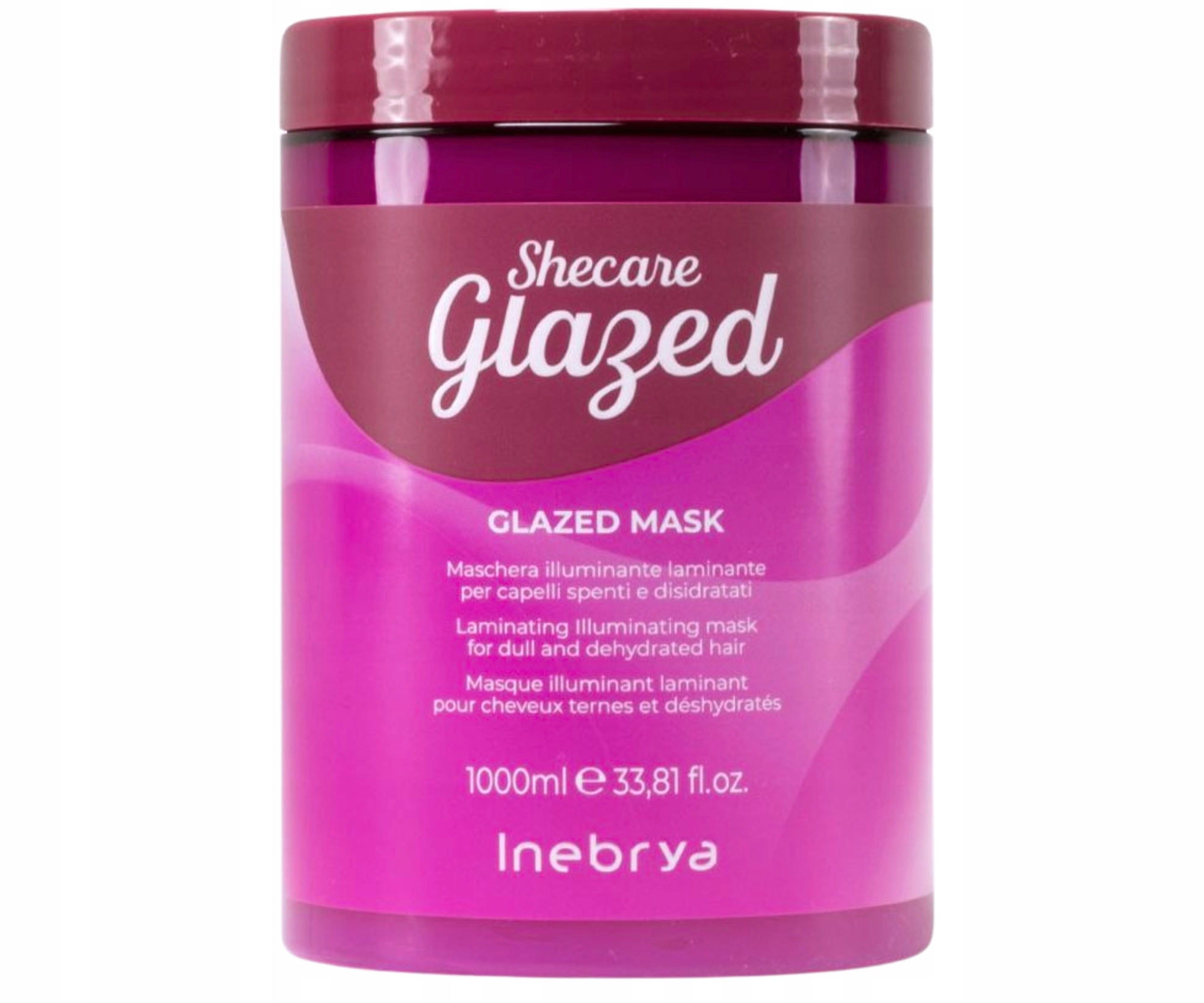 Inebrya Shecare Glazed – Maska rozświetlająca i nawilżająca do włosów 1000 ml
