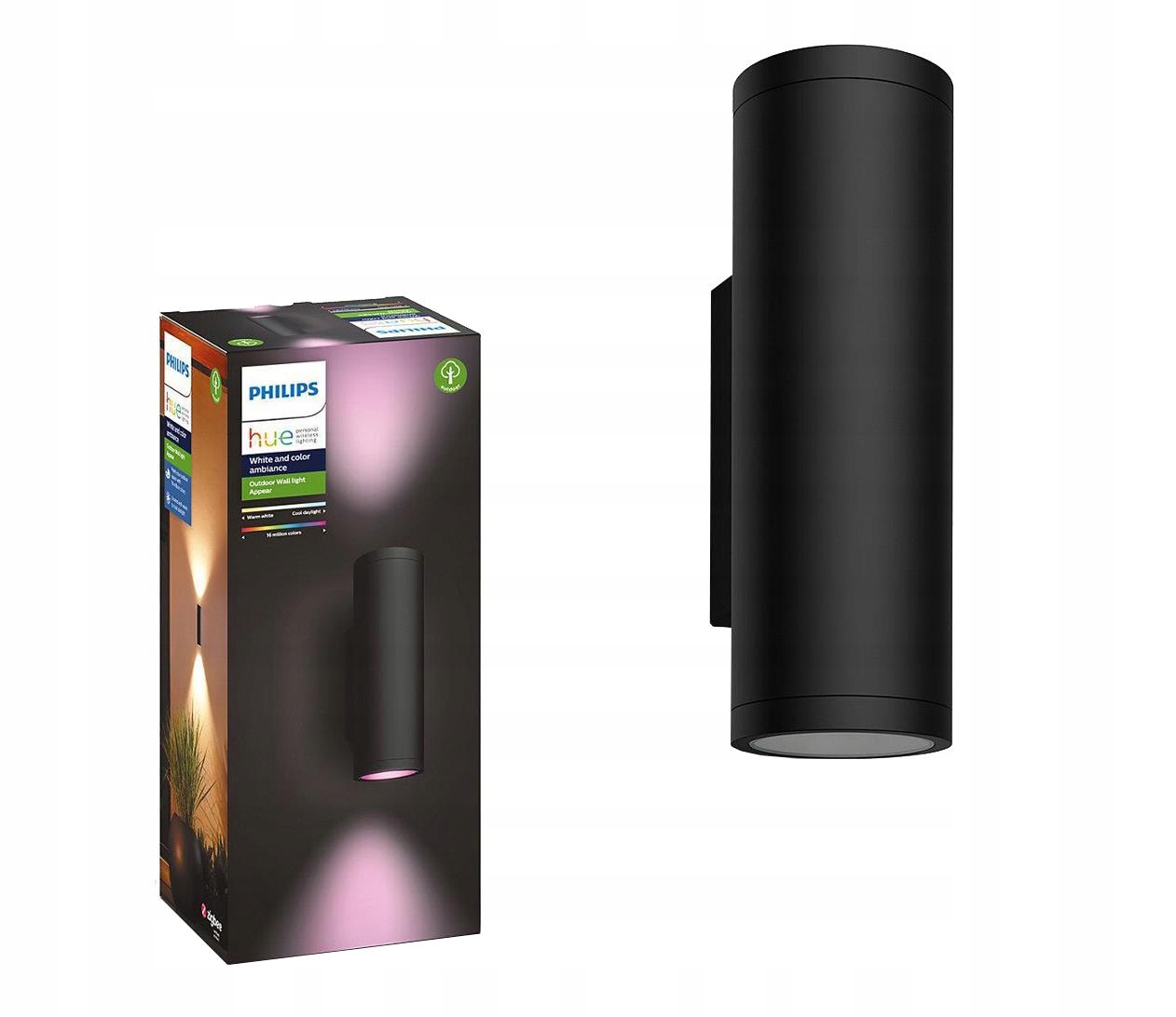 Kinkiet Philips Hue Appear czarny 2x – Nowoczesne oświetlenie do Twojego domu