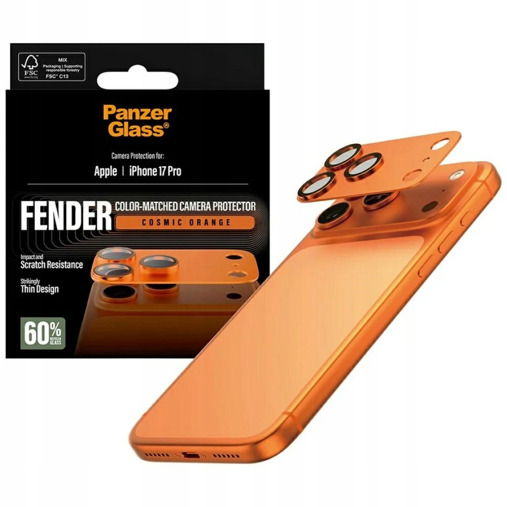 Szkło hartowane na obiektyw Fender Camera Protector do iPhone 17 Pro – Stylowa ochrona dla Twojego telefonu
