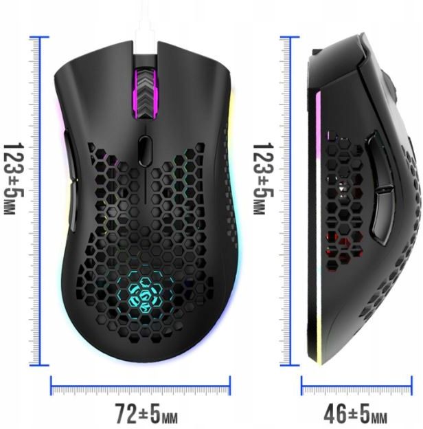BEZPRZEWODOWA MYSZ RGB LEKKA GAMINGOWA DLA GRACZY EAN (GTIN) 46932364