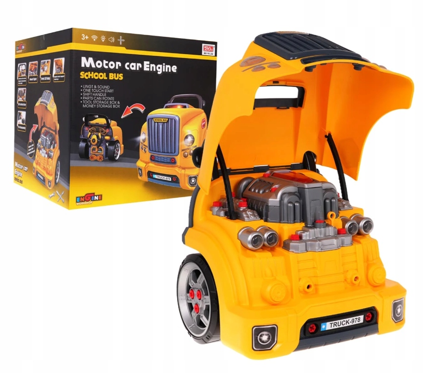 Autobus Interaktywny Zestaw Mechanik 59 Elementów – Światła, Dźwięki, Narzędzia