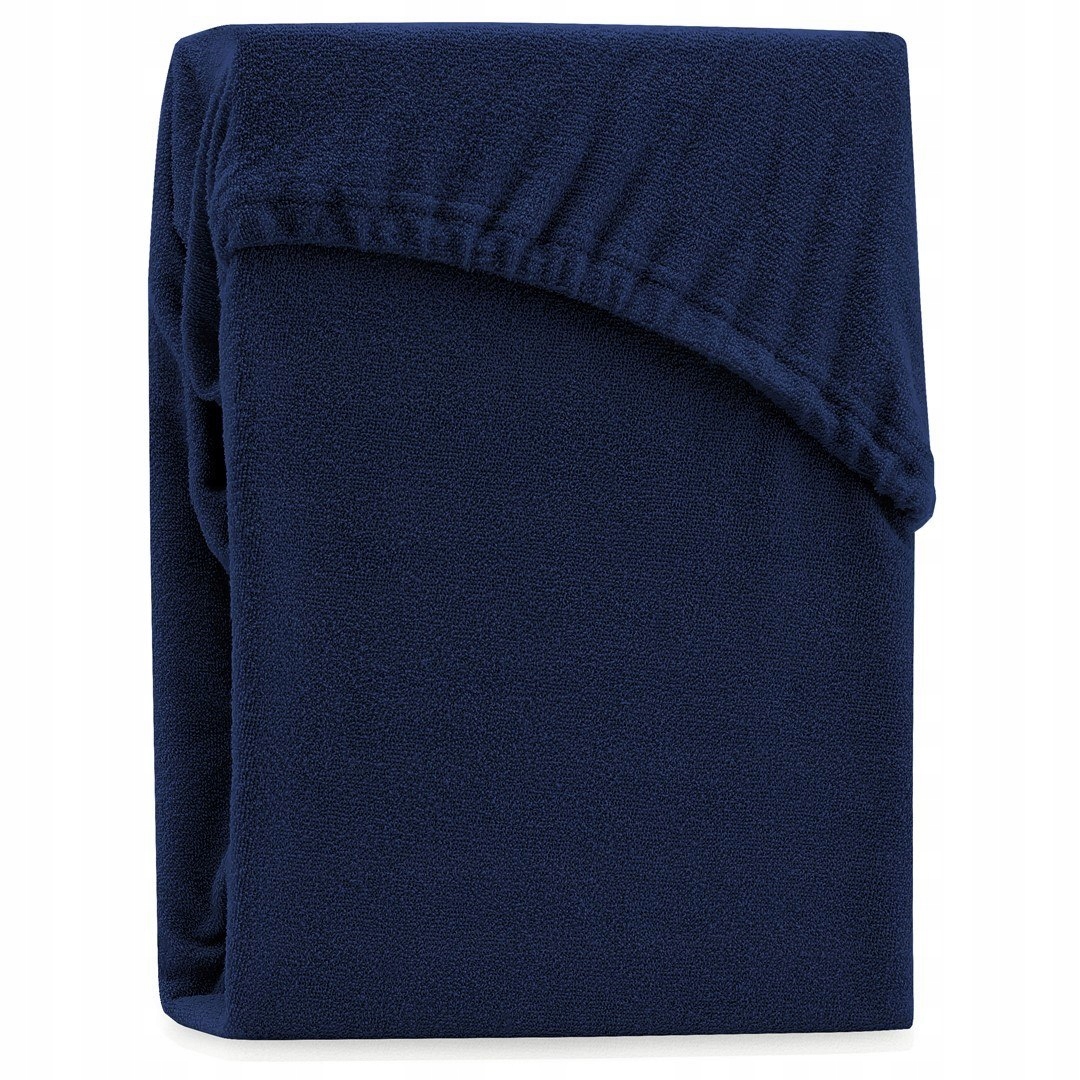 Prześcieradło frotte z gumką 240x220 indygo Ruby AmeliaHome – Komfort i elegancja w Twojej sypialni