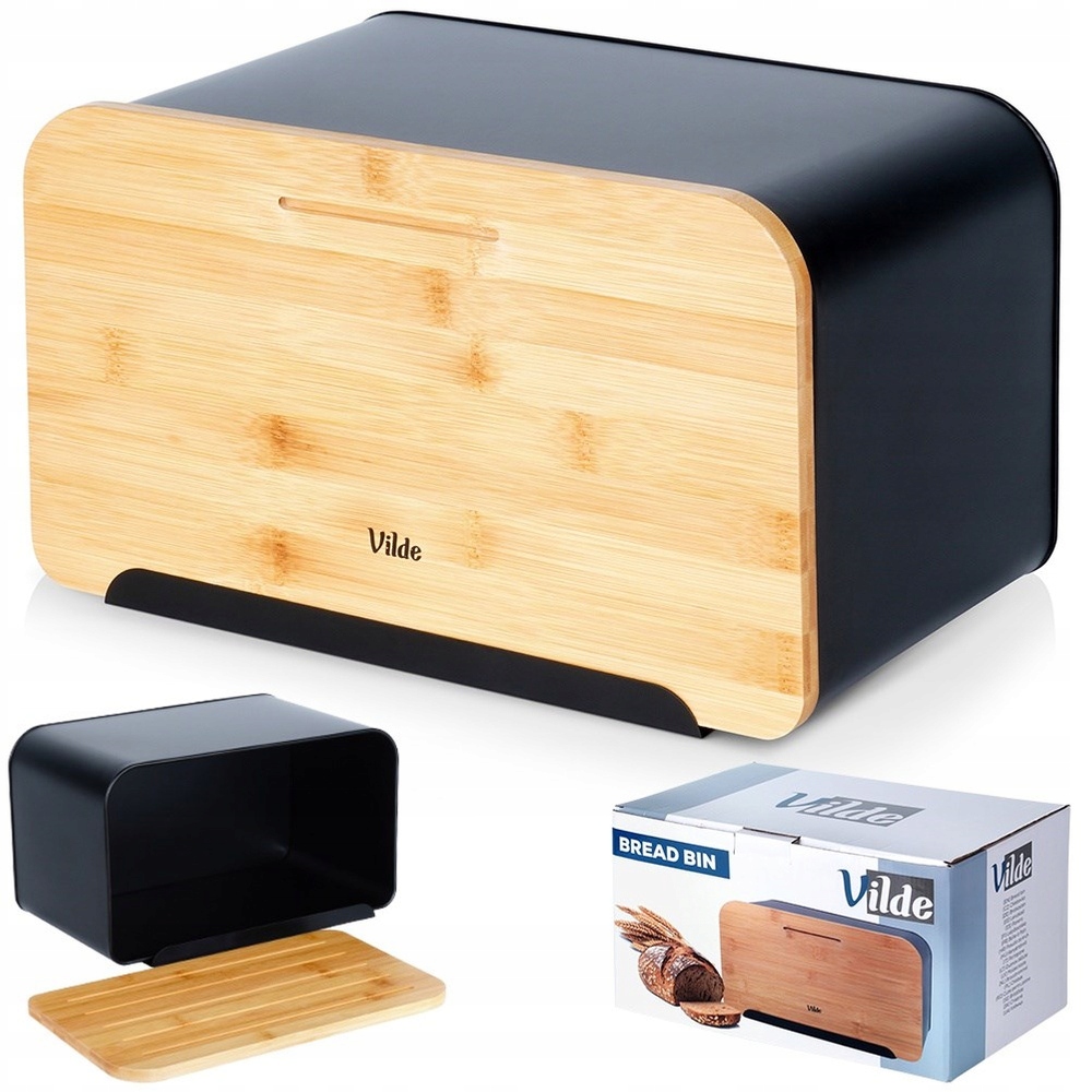 Chlebak Vilde – Elegancki pojemnik na pieczywo z deską bambusową