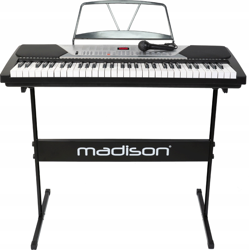 Zestaw: Keyboard MEK61128 Madison 61-klawiszy + statyw one size – Idealny wybór dla początkujących muzyków