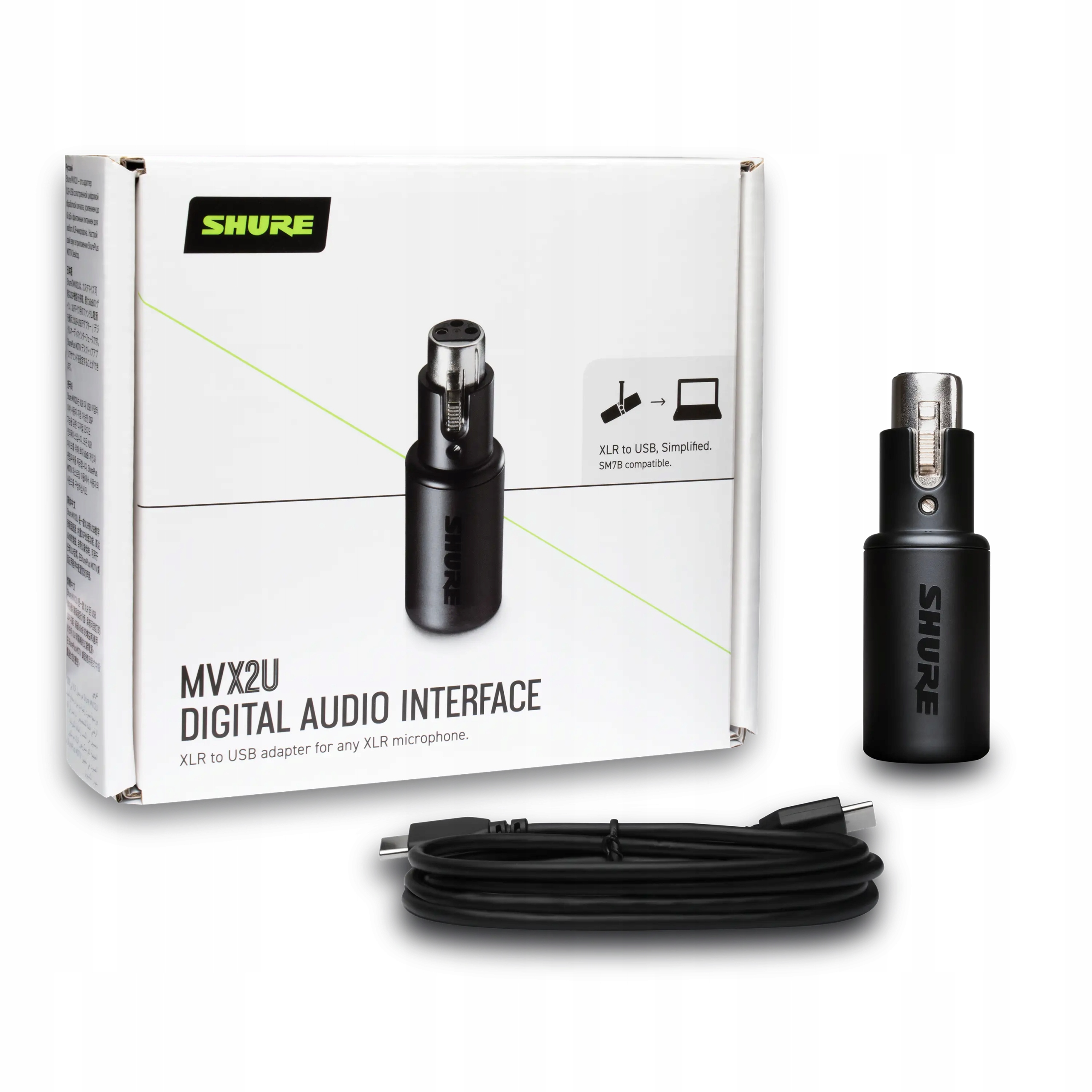 Shure MVX2U – Adapter sygnału XLR-USB do profesjonalnego nagrywania