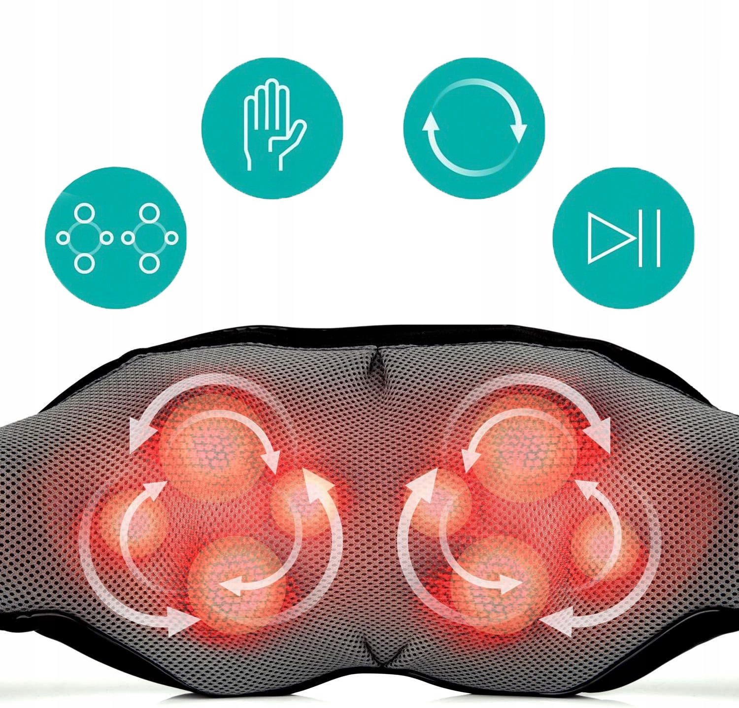 MASAŻER DO SZYI KARKU CIAŁA STÓP PLECÓW SHIATSU PAS MASUJĄCY GRZEJĄCY Moc 30 W