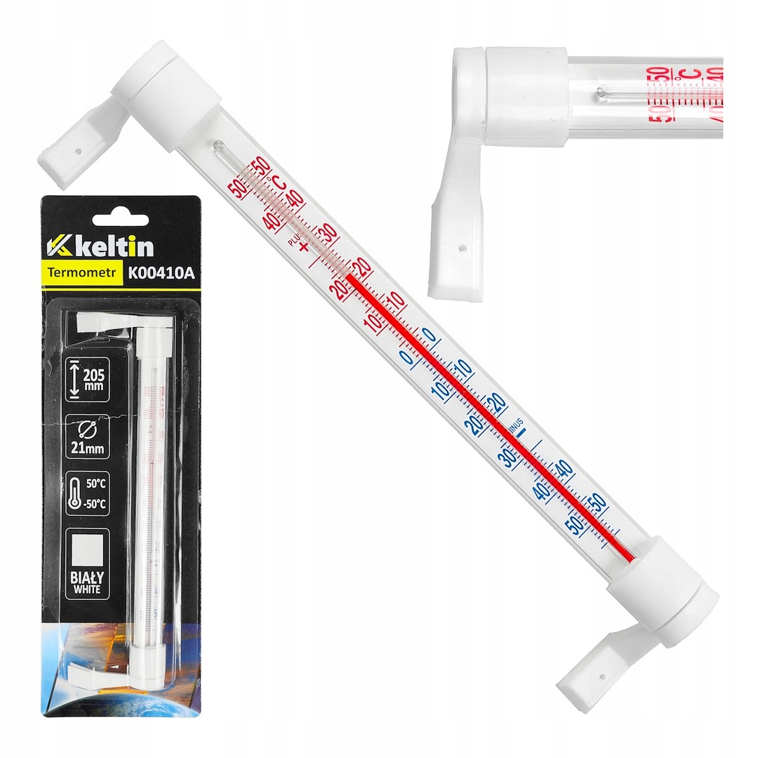 Termometr zaokienny 205x17mm biały – Idealny do Twojego domu i ogrodu