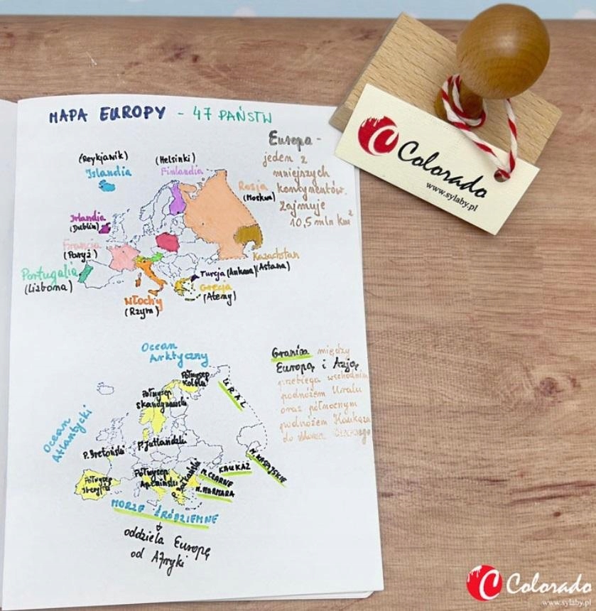 Stempel mapa Europy – Idealny do nauki matematyki