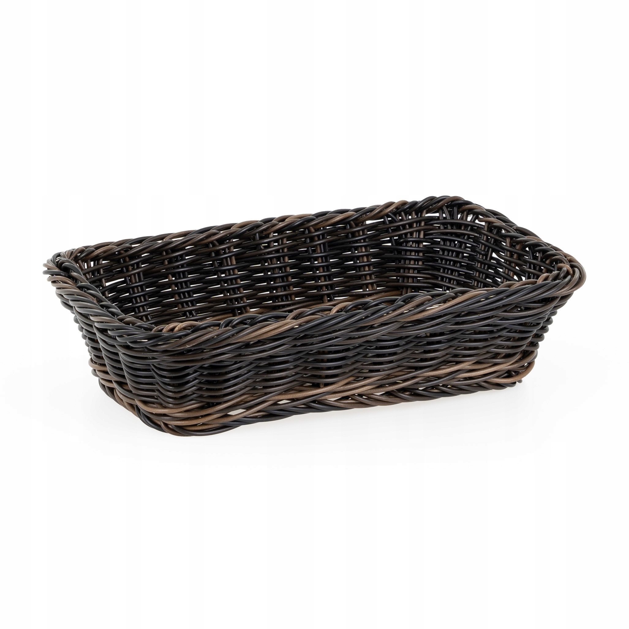 Koszyk prostokątny z polirattanu GN 1/4 265x162x65 mm, czarnobrązowy | TECHNICA, Gold Line – Elegancja i funkcjonalność w Twojej kuchni