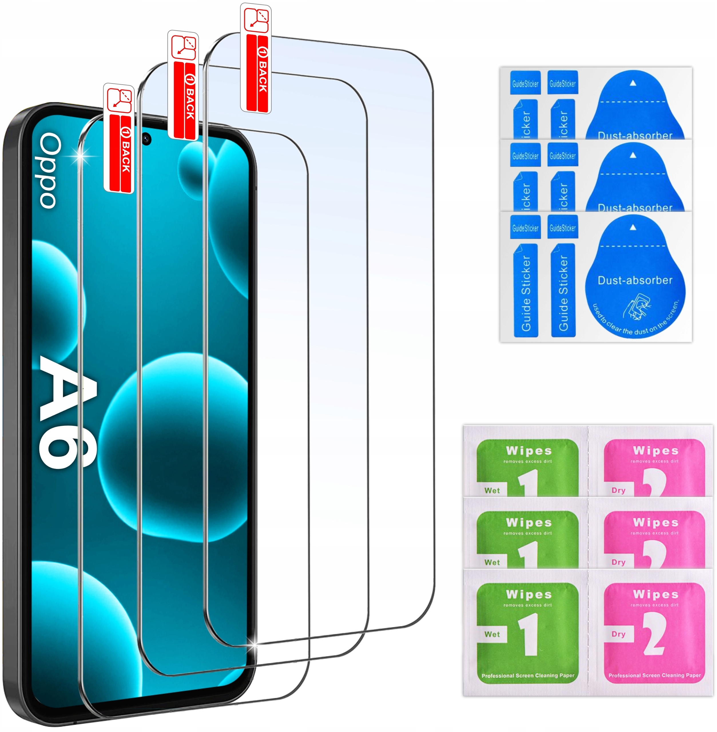 3x SZKŁO HARTOWANE SZYBKA 9H do Oppo A6 4G | A6x – Ochrona Twojego ekranu