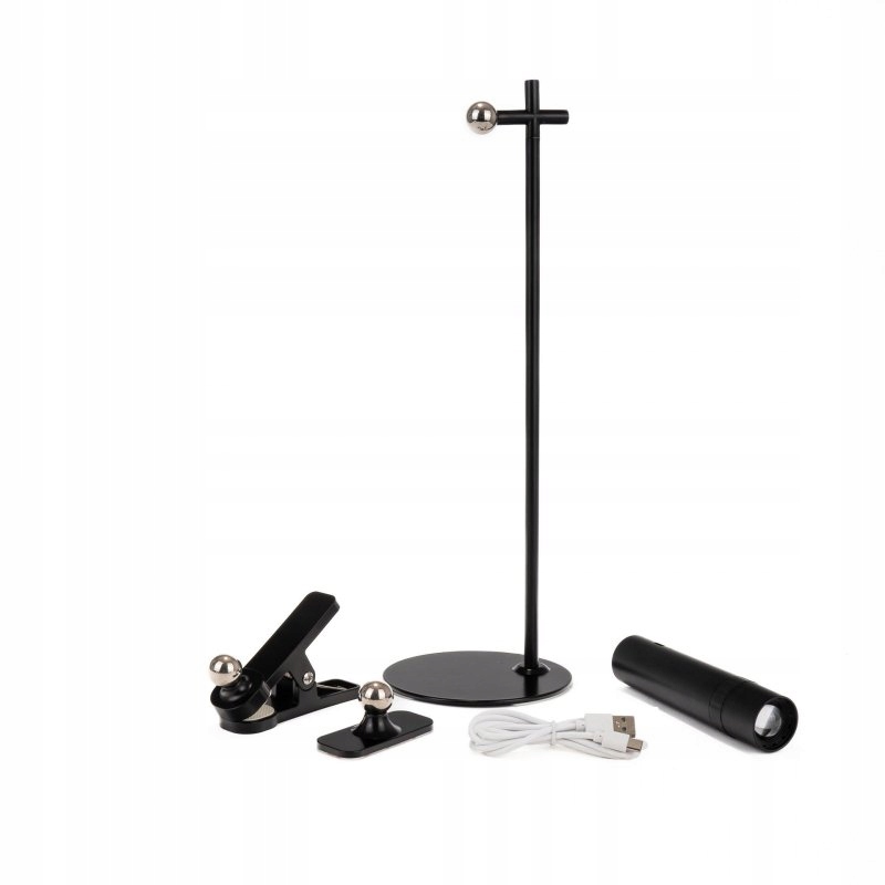 Lampka Biurkowa V-TAC 4w1 37cm Kinkiet Klips Latarka 3W LED Czarna VT-7413 4000K 300lm – Nowoczesne oświetlenie do Twojego biura