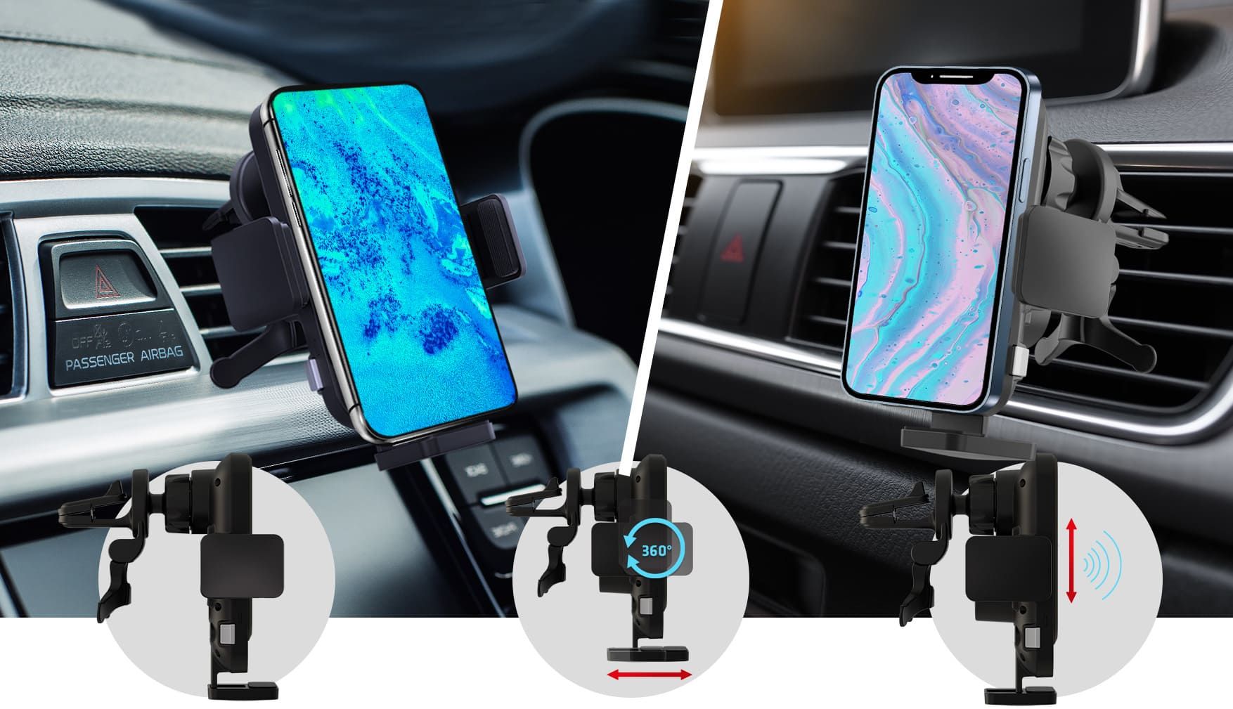 Automatyczny uchwyt samochodowy z funkcją bezprzewodowego ładowania Xblitz Smart 2