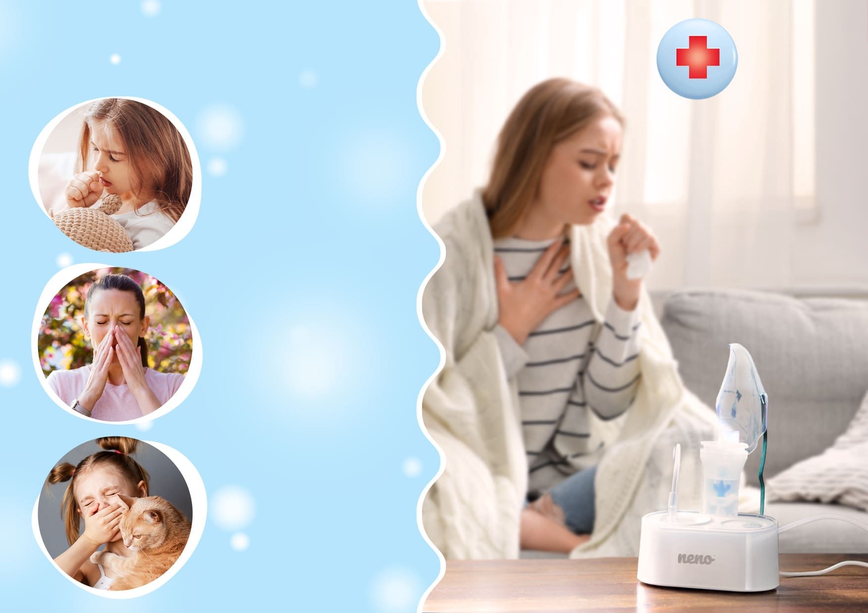 Neno Sano, nebulizator pneumatyczno-tłokowy dla całej rodziny