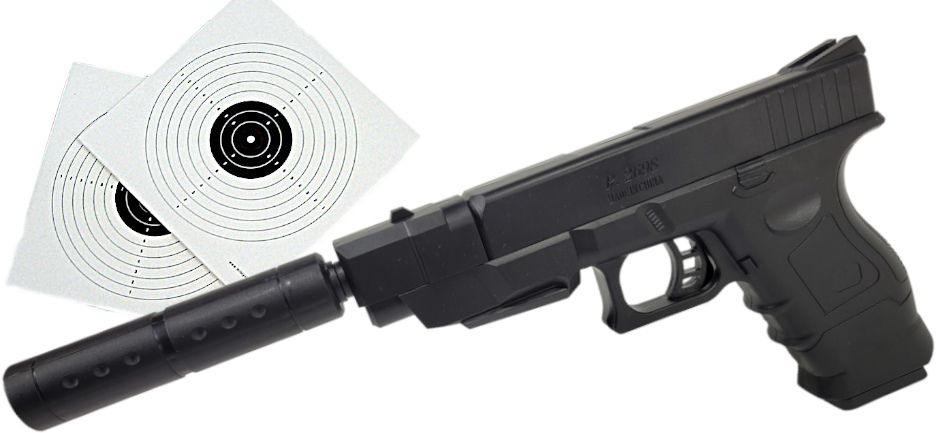 Glock 18 Policyjny Pistolet Na Kulki+ Tłumik+ Dwie Tarcze Tomdorix