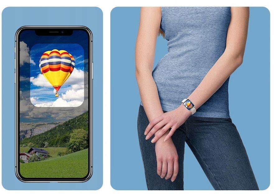 SMARTWATCH DAMSKI ZEGAREK PULS EKG PL MENU ROZMOWY Kształt koperty prostokątny
