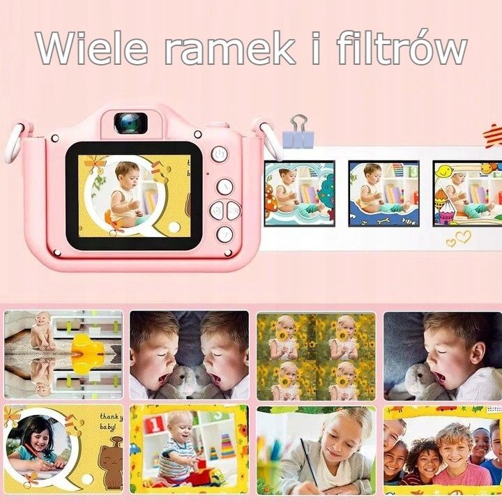 APARAT CYFROWY DLA DZIECI KAMERA GRY + KARTA 32GB Jakość video 1080p