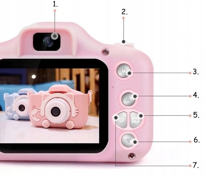 APARAT CYFROWY DLA DZIECI KAMERA GRY + KARTA 32GB Obsługiwane karty pamięci SD