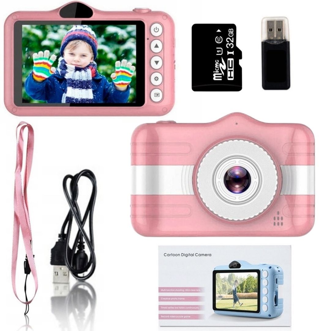 APARAT KAMERA DLA DZIECI ZABAWKA GRY + KARTA 32GB
