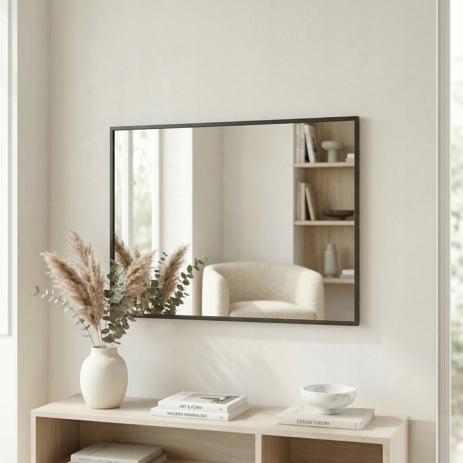 Prostokątne lustro wiszące AXION 60 x 40 cm – Elegancja w Twoim wnętrzu