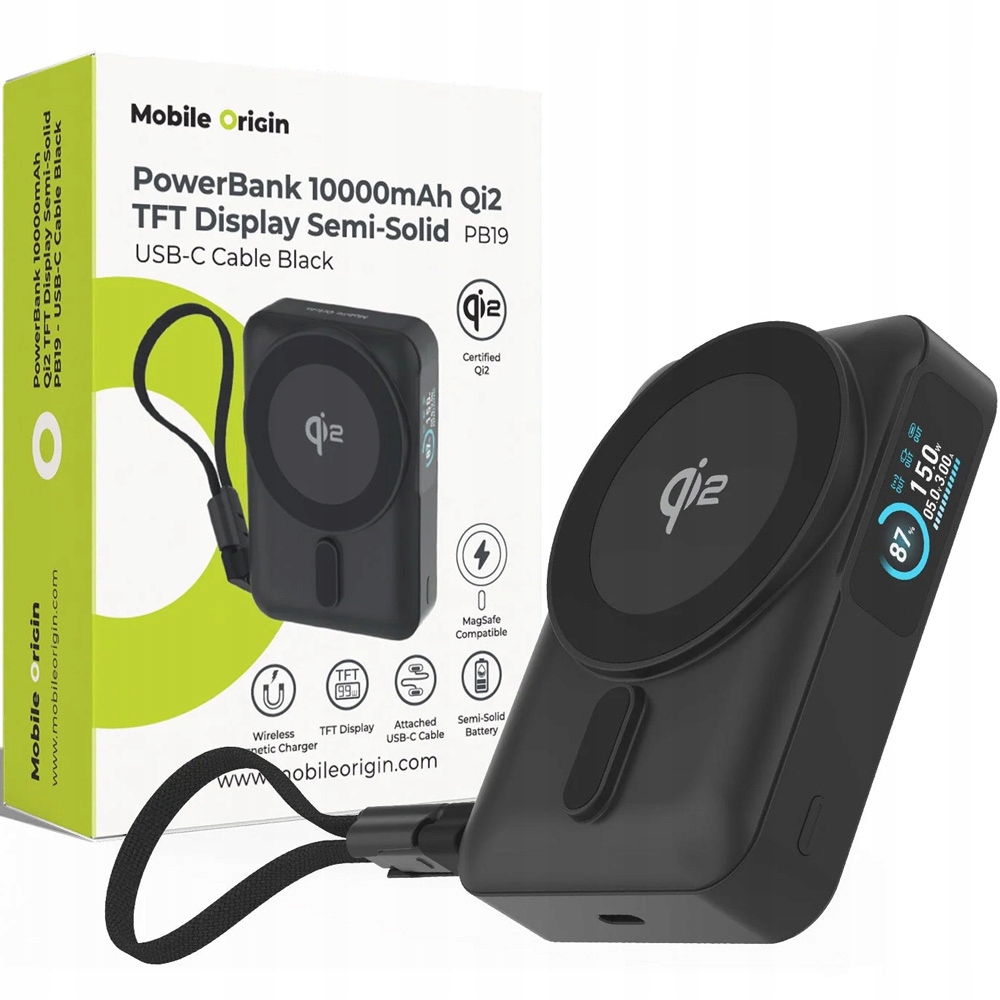 Powerbank Mobile Origin 10000 mAh Qi2 TFT Display - Twoja mobilna energia