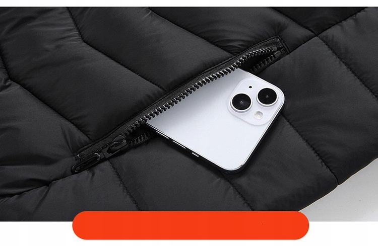 Kurtka Podgrzewana 21 Stref na USB – Zimowa Ogrzewana Ciepła Czarna Długa XL – Komfort w Zimowe Dni