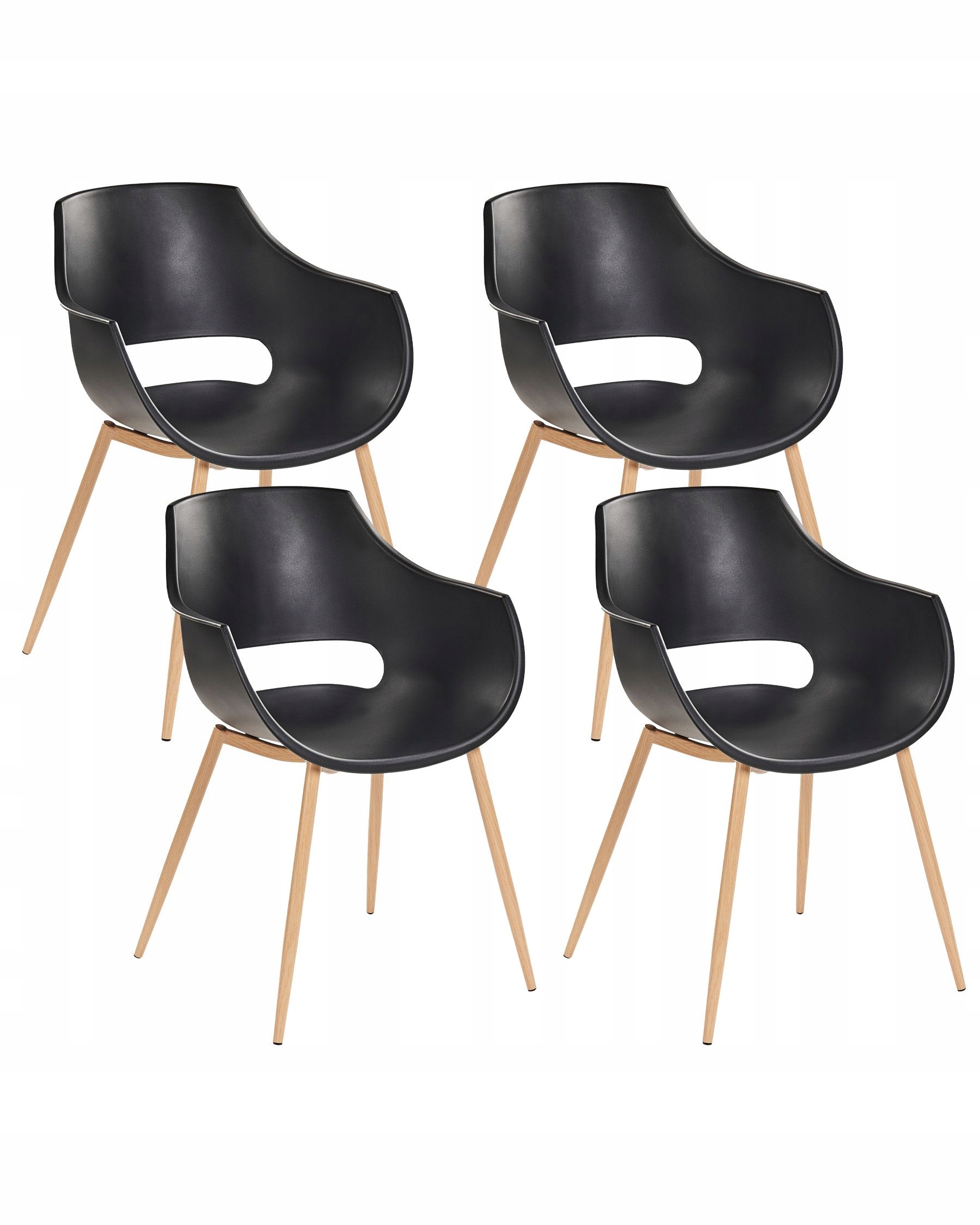 Zestaw 4 krzeseł do jadalni MILLERS Czarny – Elegancja i nowoczesność w Twoim wnętrzu