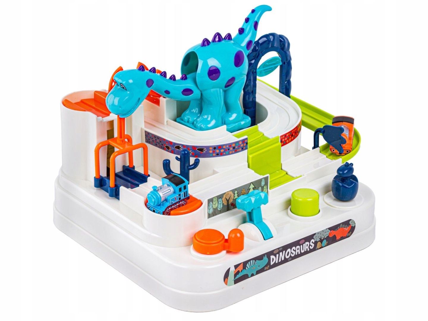 Interaktywny Tor Przeszkód + Pojazdy, Zjazd Samochodowy DINOZAUR – Radość i zabawa dla najmłodszych