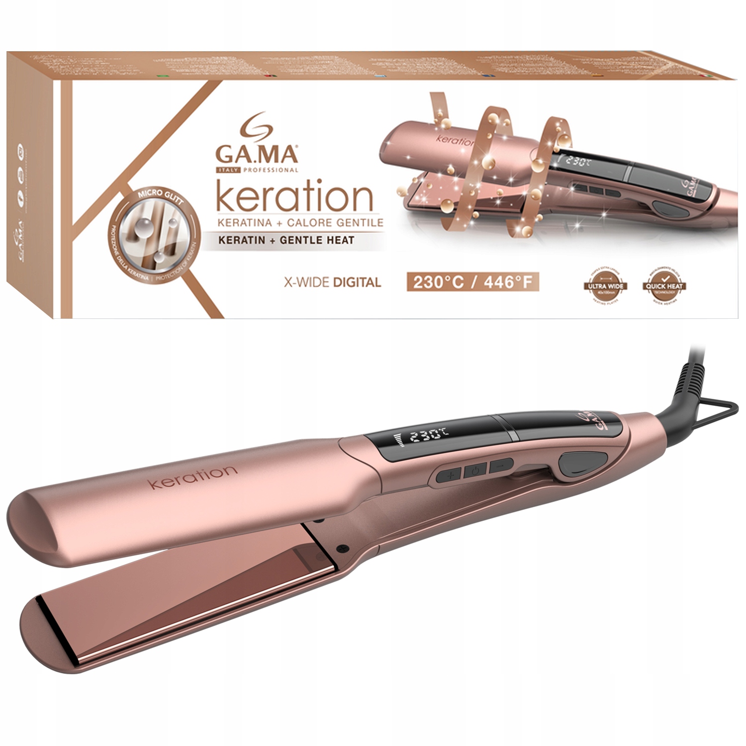 Prostownica do włosów GA.MA GI3032 X-Wide Digital Keration – Idealna do stylizacji
