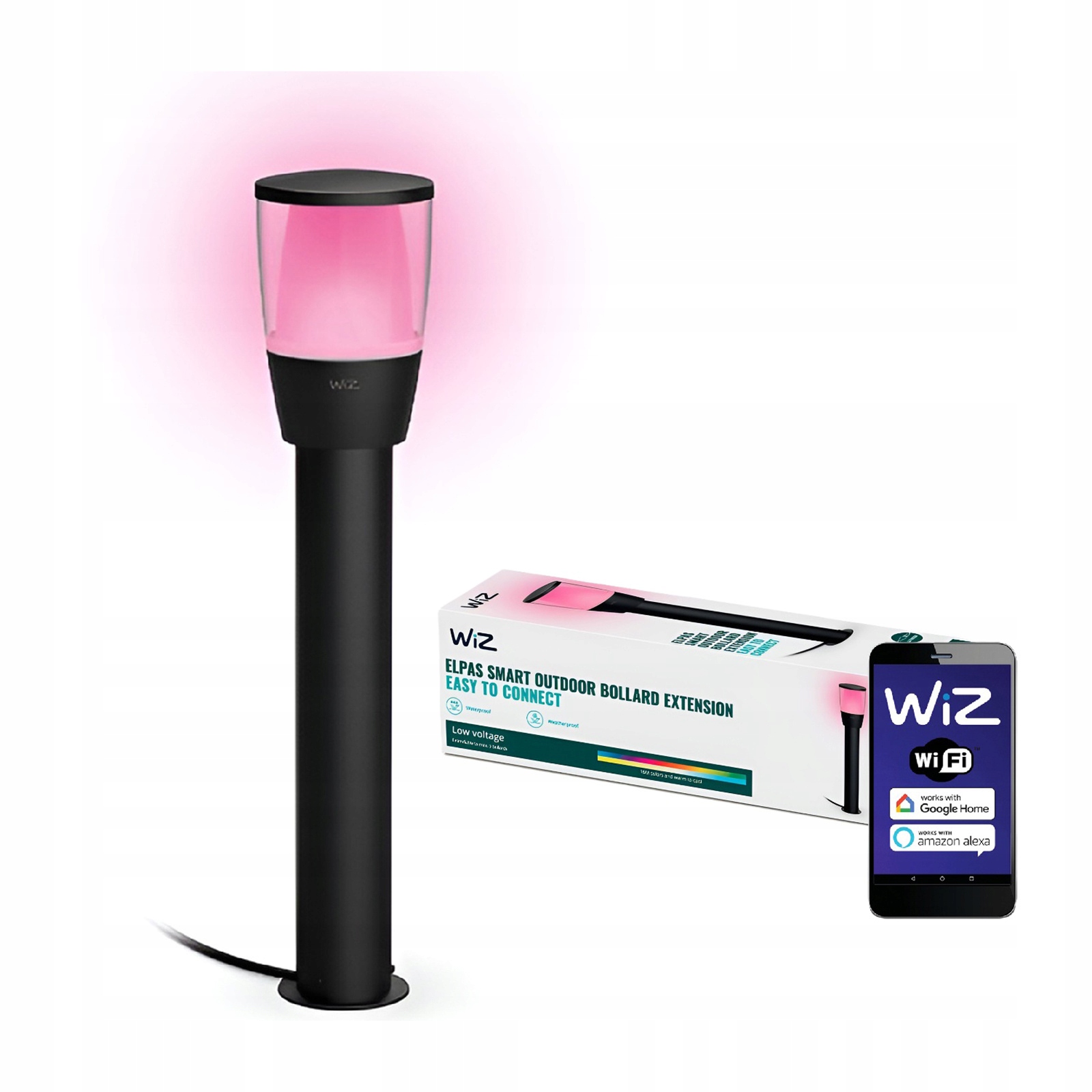 Signify WiZ Elpas Sockel Start B Tunable White&Color 300lm Schwarz – Nowoczesne oświetlenie do Twojego ogrodu