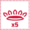 5 palników gazowych