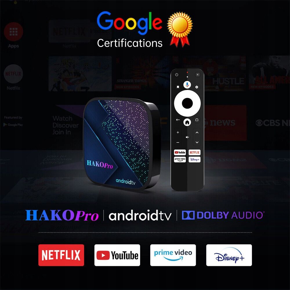 SMART TV Box 4K 4/64GB Android Netflix Hako Pro EAN (GTIN) 5904162811335