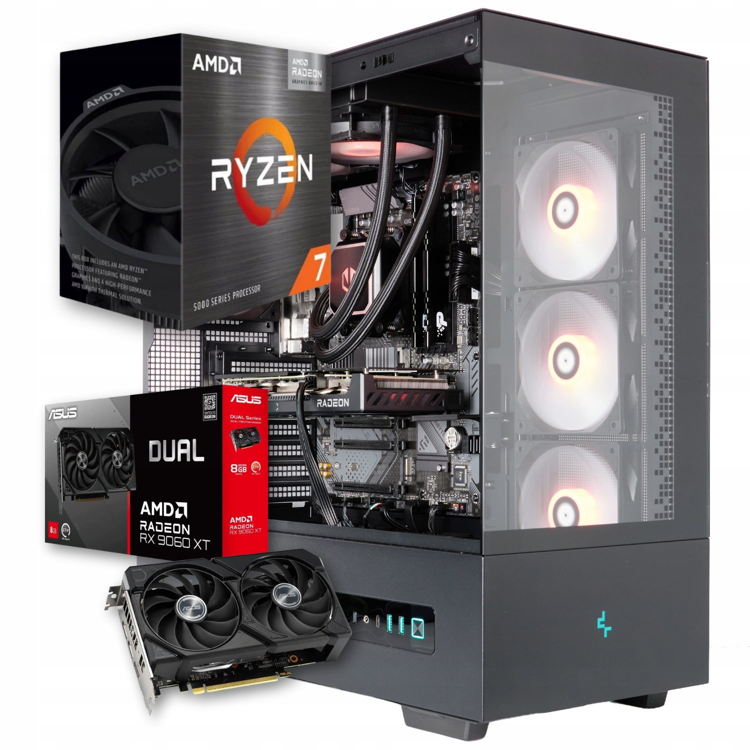 Raptor V44 – Komputer Gamingowy z AMD Ryzen 7 i Radeon RX 9060 XT