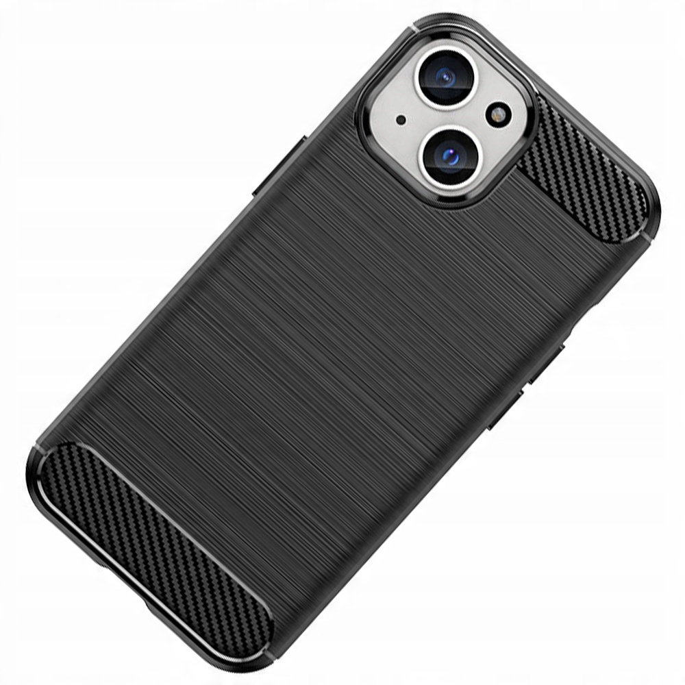 Elastyczne etui wzór karbon do iPhone 15 Plus - czarne