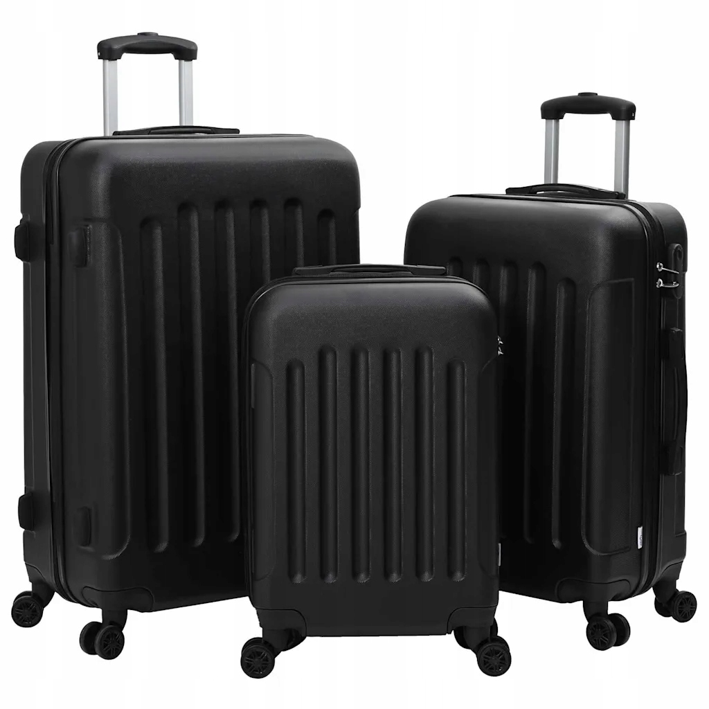 vidaXL Walizka Z blokadą 3 pcs Czarny 50 x 31 x 78 cm – Idealny towarzysz podróży