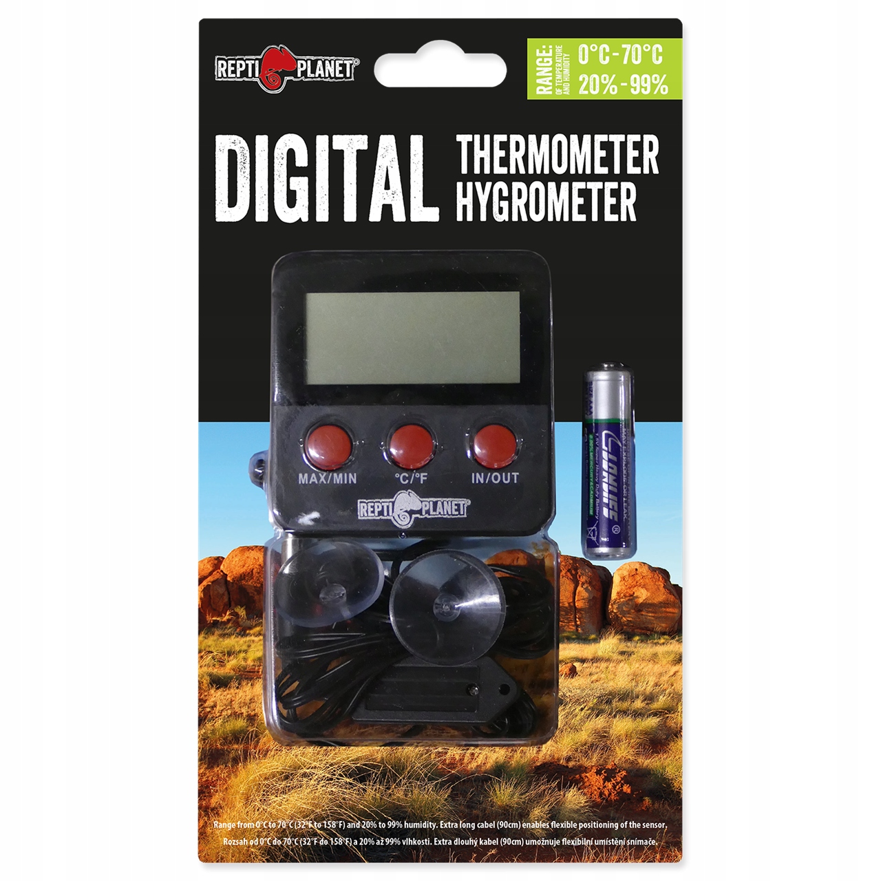 RP Termometr/Higrometr LCD Zewnętrzny – Precyzyjne pomiary dla Twojego terrarium