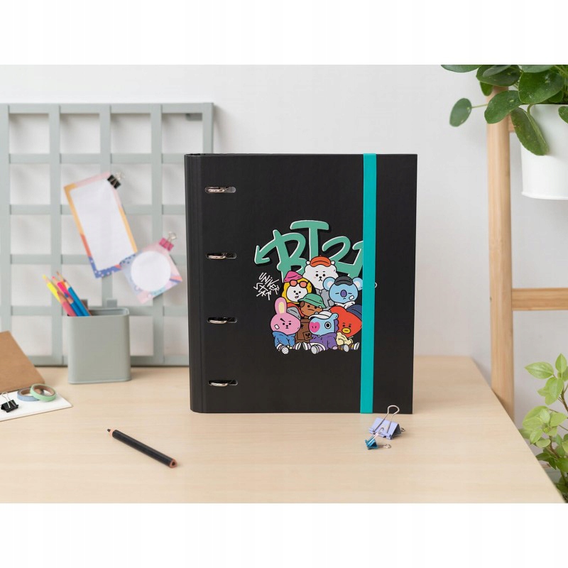 BT21 - Segregator A4 z kolekcji Street Mood z kartkami (4 ringi, gumka) – Stylowy wybór do biura