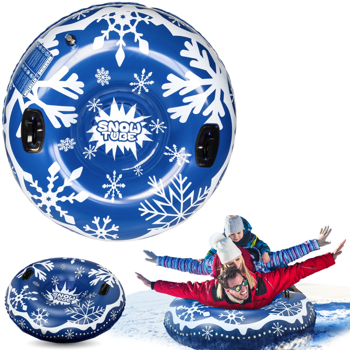 Sanki dmuchane Heckermann Granatowe – Zimowa zabawa na śniegu w nowoczesnym stylu