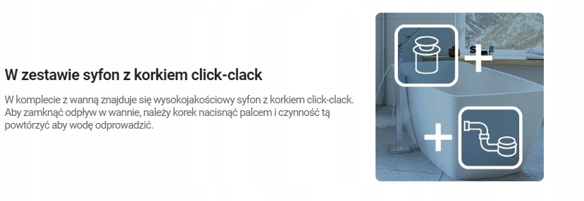 Praktyczne rozwiązania: syfon i korek click-clack w zestawie