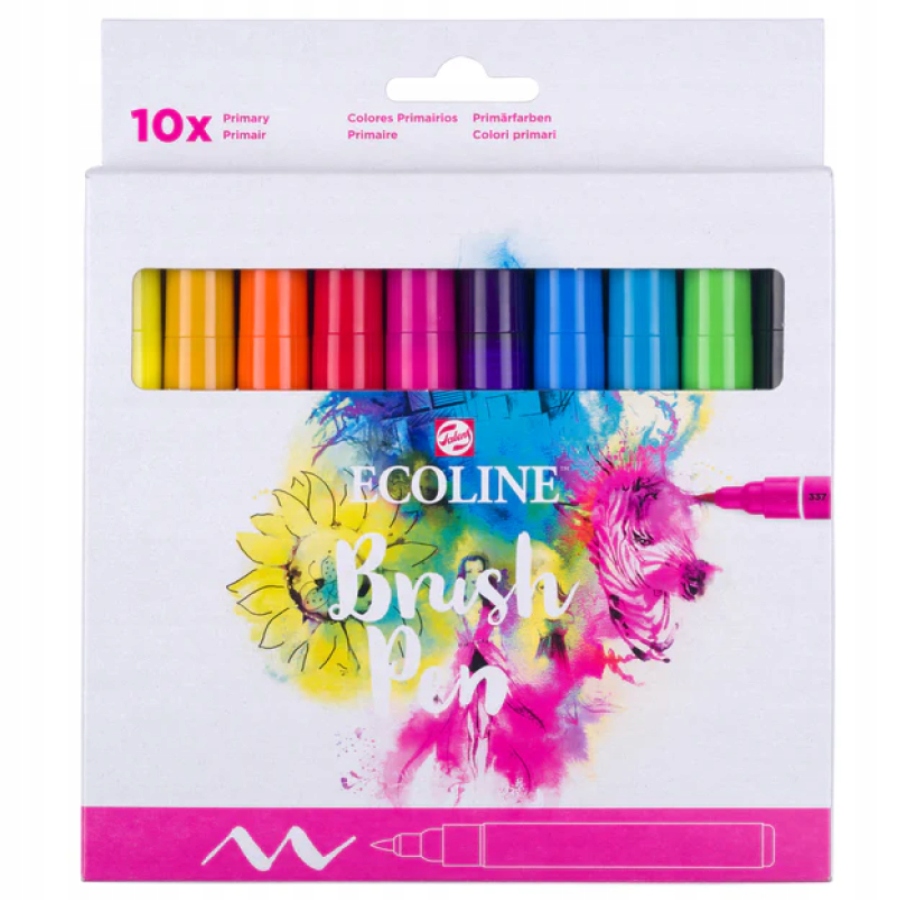 Zestaw pisaków pędzelkowych Ecoline Brush Pen Primary – 10 kolorów do kreatywności