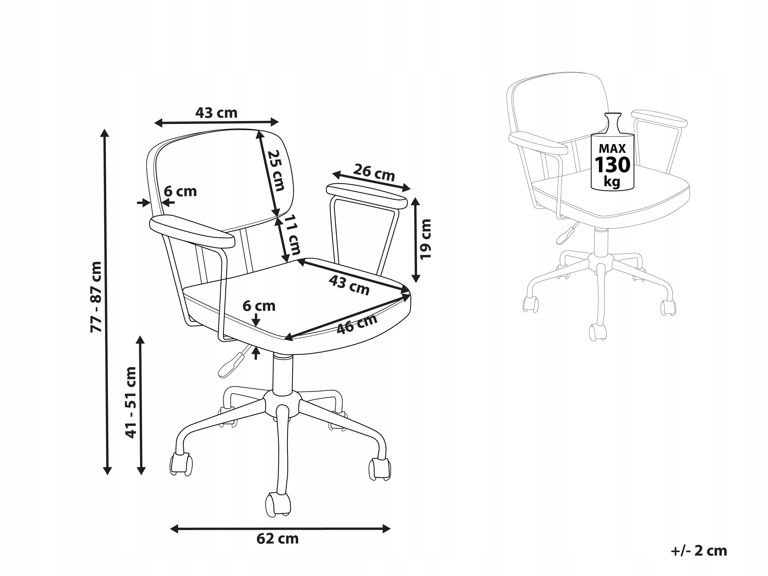 Regulacja wysokości siedziska dla maksymalnego komfortu